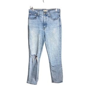 Madewell The Perfect Vintage Crop Jean Size‎ 28 Distressed Light Wash Denim